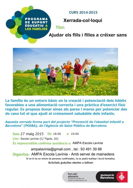 Xerrada Ajudar els fills i filles a creixer sans